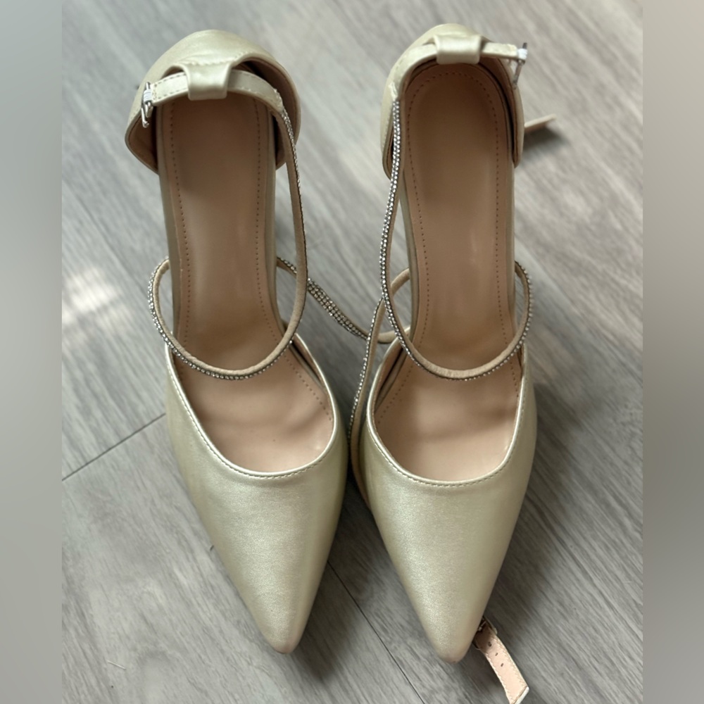 Cream Ankle Strap Heels